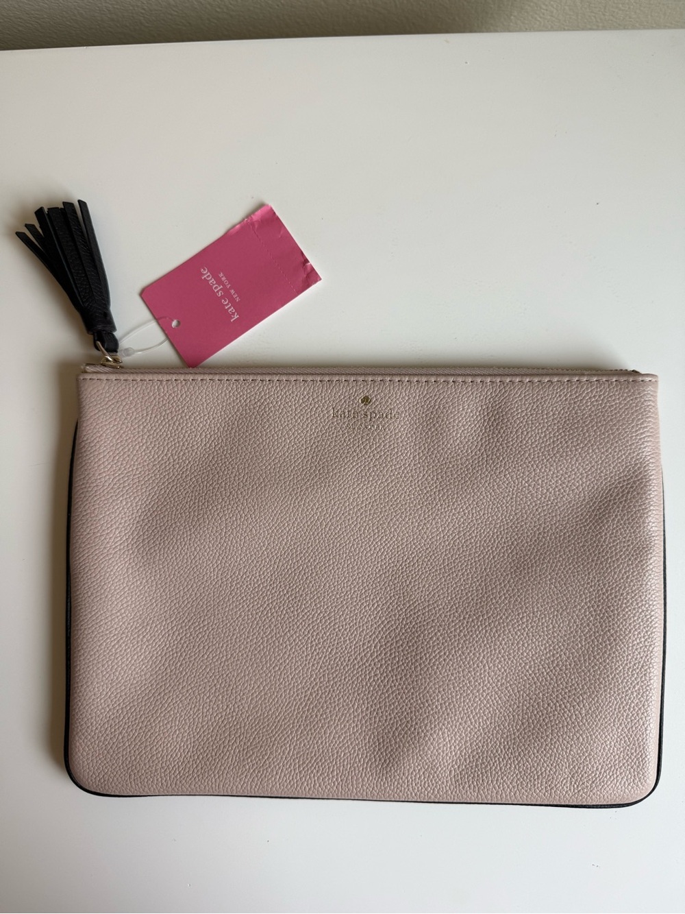 kate spade taupe pebbled leather wristlet Chester Street Gia